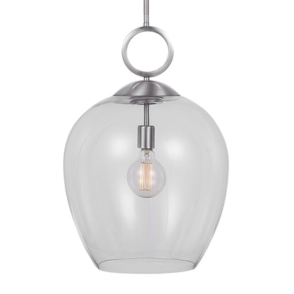 Uttermost Calix Nickel 1 Light Glass Pendant 22169