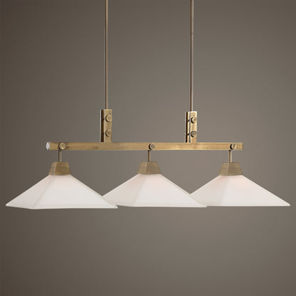 Uttermost Brookdale Industrial 3 Light Linear Chandelier 21346