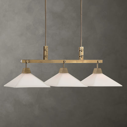 Uttermost Brookdale Industrial 3 Light Linear Chandelier 21346