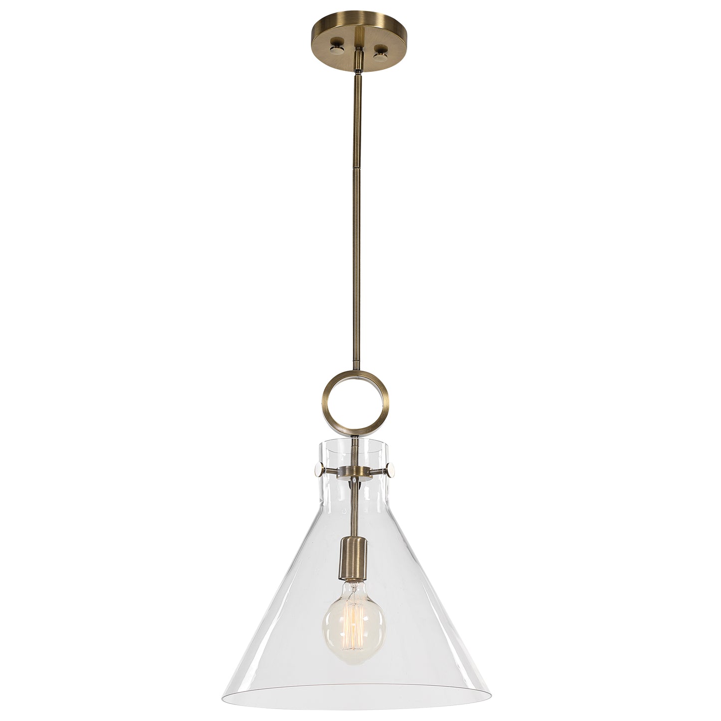 Uttermost Imbuto Funnel Glass 1 Light Pendant 21548