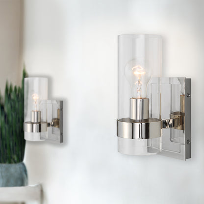 Uttermost Cardiff Nickel 1 Light Cylinder Sconce 22550