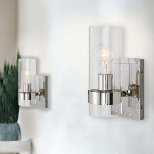 Uttermost Cardiff Nickel 1 Light Cylinder Sconce 22550