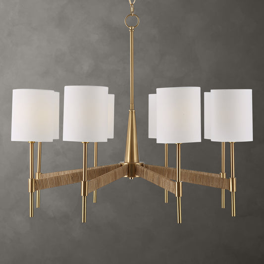 Uttermost Lautoka Rattan 8 Light Chandelier 21372