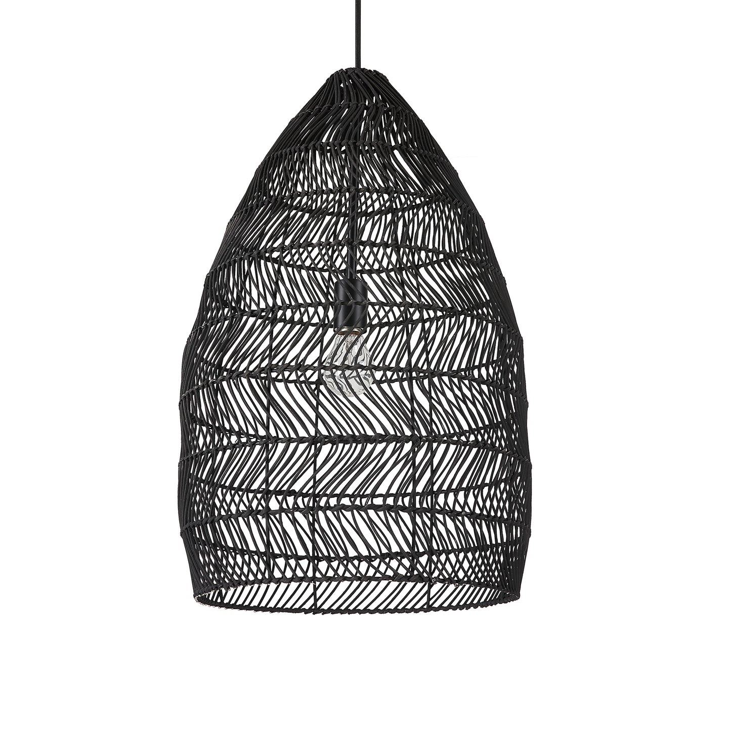 Uttermost Nandi 1 Light Woven Black Pendant 21588