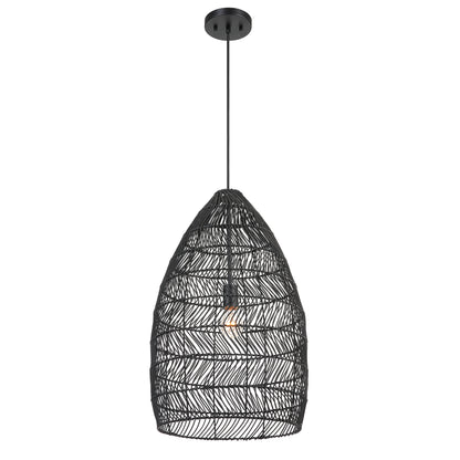 Uttermost Nandi 1 Light Woven Black Pendant 21588