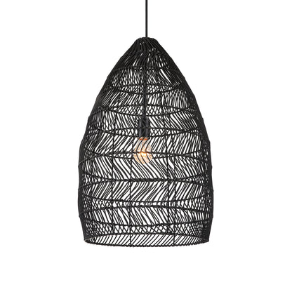 Uttermost Nandi 1 Light Woven Black Pendant 21588