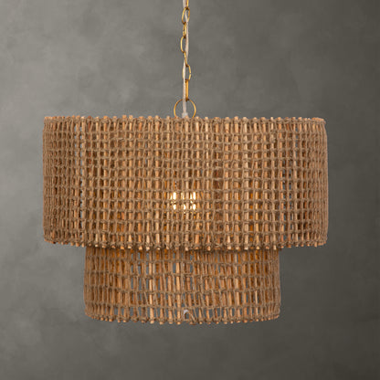 Uttermost Biswas Woven Jute 1 Light Pendant 21595