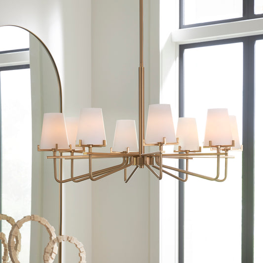 Uttermost Lassen 8 Light Brass Chandelier 21382