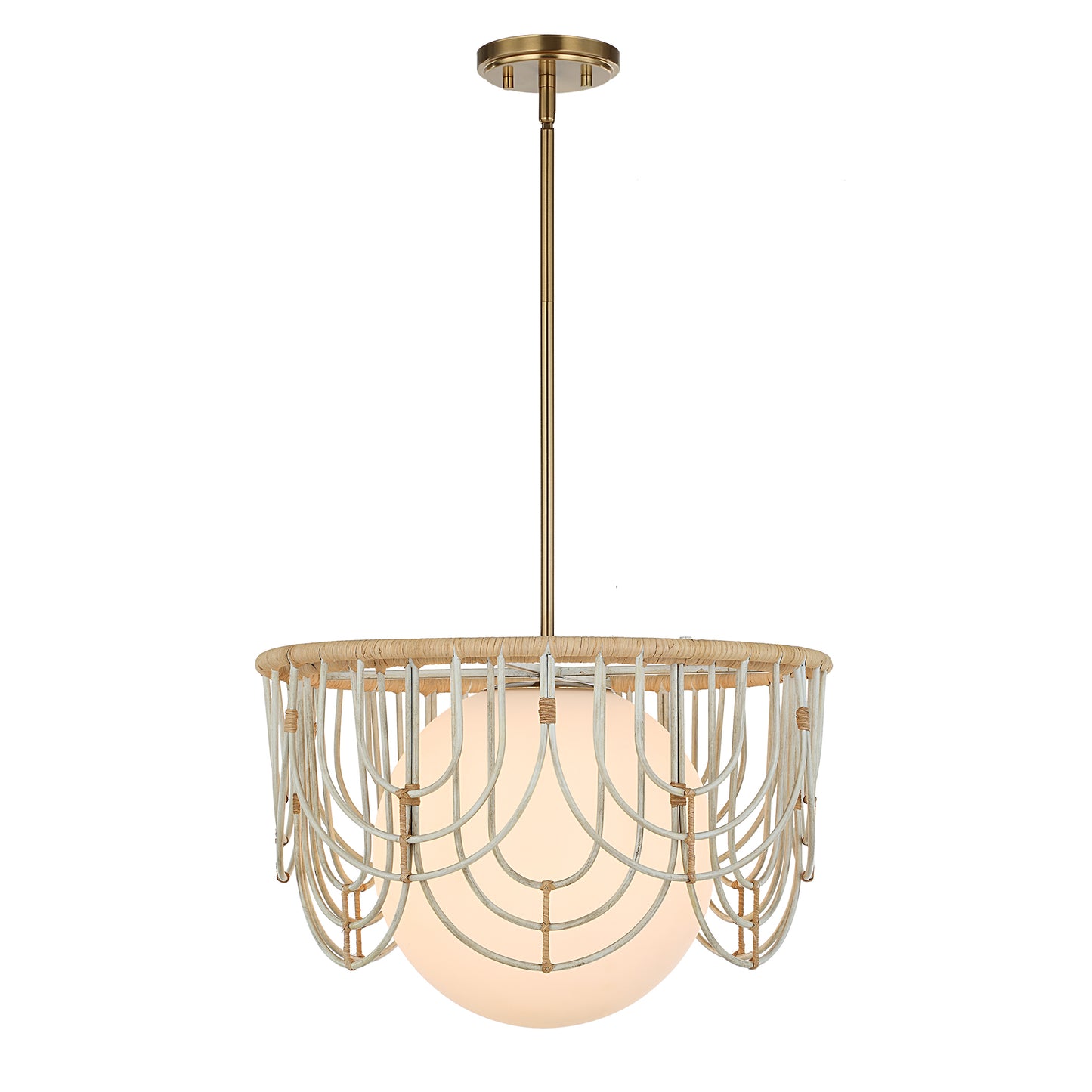 Uttermost Arches 1 Light Rattan Pendant 21605