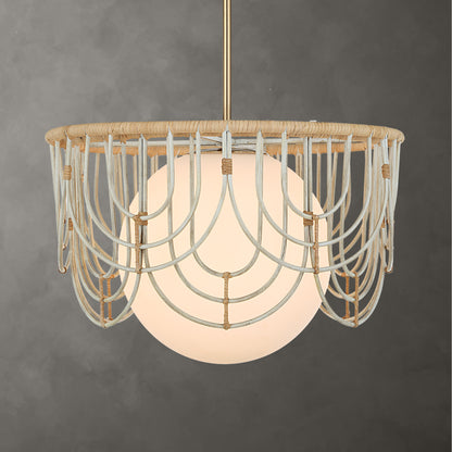 Uttermost Arches 1 Light Rattan Pendant 21605