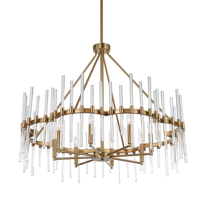 Uttermost Crystal Stick 8 Light Brass Chandelier 21389