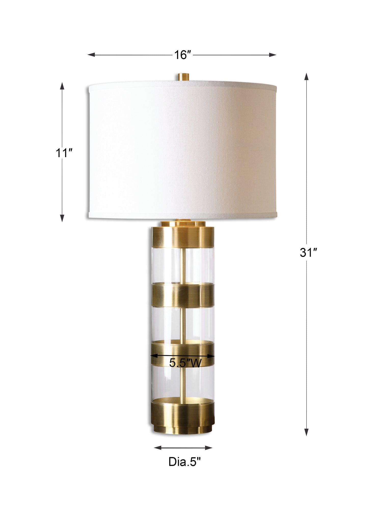 Uttermost Angora Brushed Brass Table Lamp 26669-1