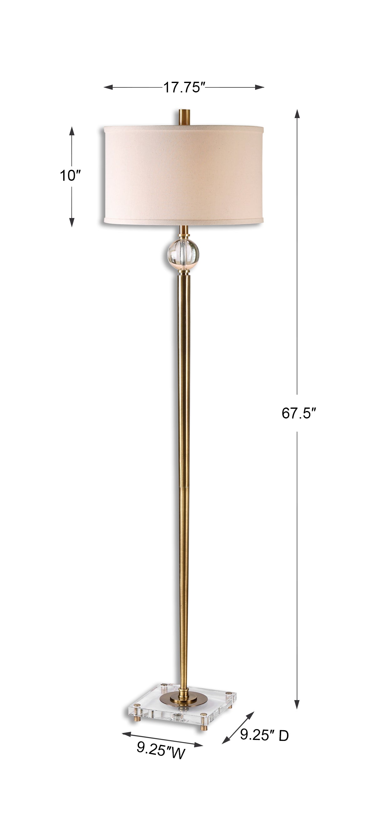 Uttermost Mesita Brass Floor Lamp 28635-1