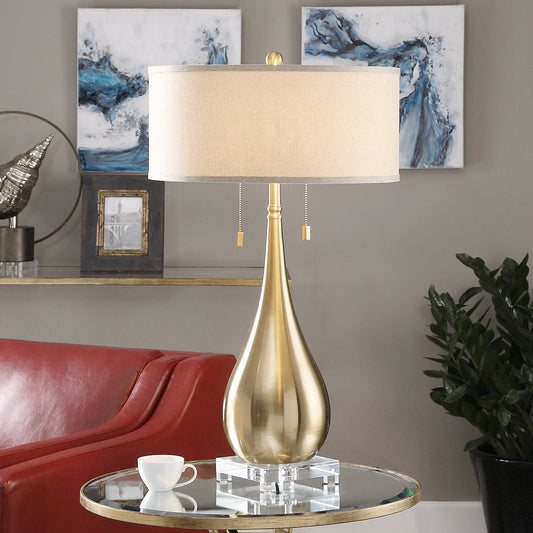 Uttermost Lagrima Brushed Brass Lamp 27048-1