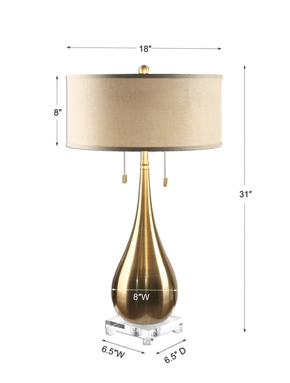 Uttermost Lagrima Brushed Brass Lamp 27048-1