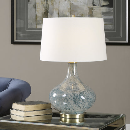 Uttermost Celinda Blue Gray Glass Lamp 27076