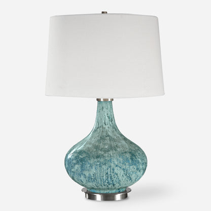 Uttermost Celinda Blue Gray Glass Lamp 27076