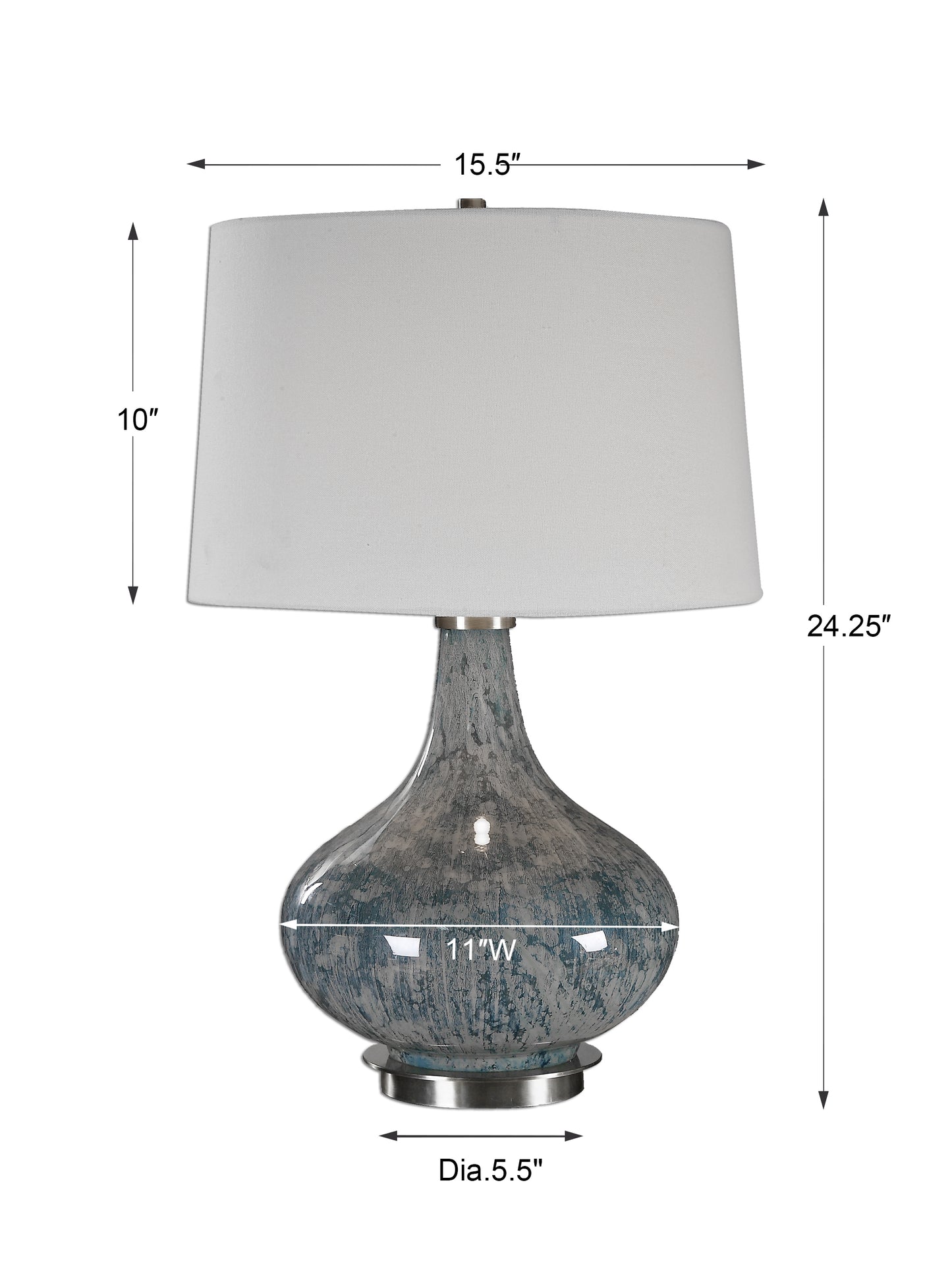 Uttermost Celinda Blue Gray Glass Lamp 27076