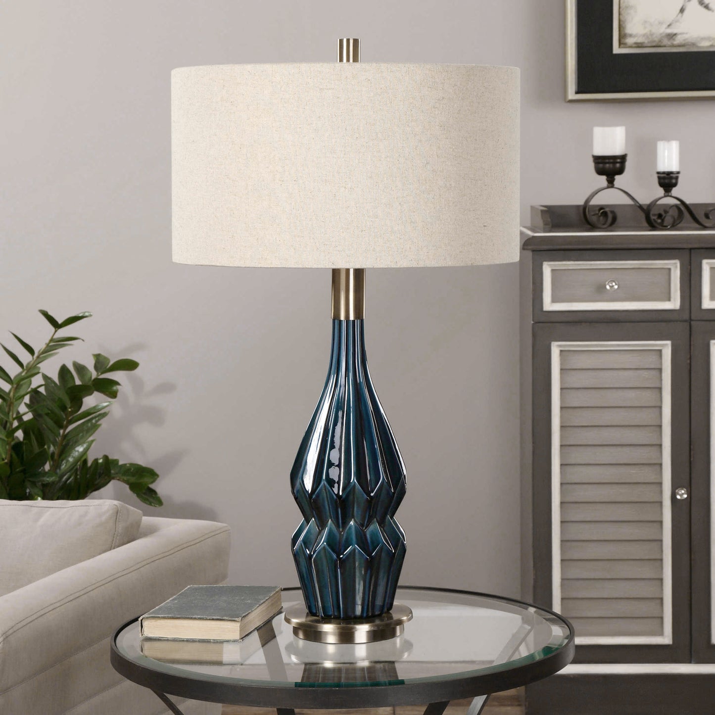 Uttermost Prussian Blue Ceramic Lamp 27081-1