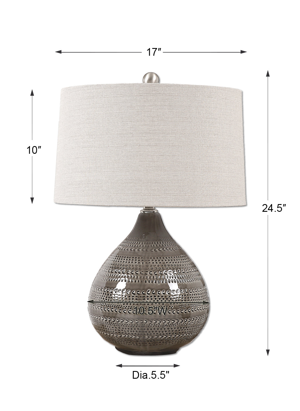 Uttermost Batova Smoke Gray Lamp 27057-1