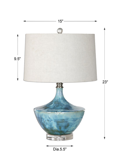 Uttermost Chasida Blue Ceramic Lamp 27059-1