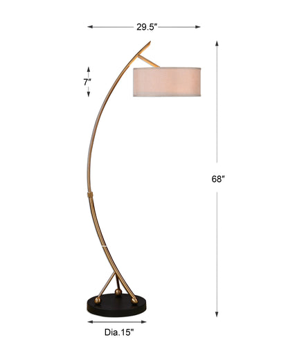 Uttermost Vardar Curved Brass Floor Lamp 28089-1