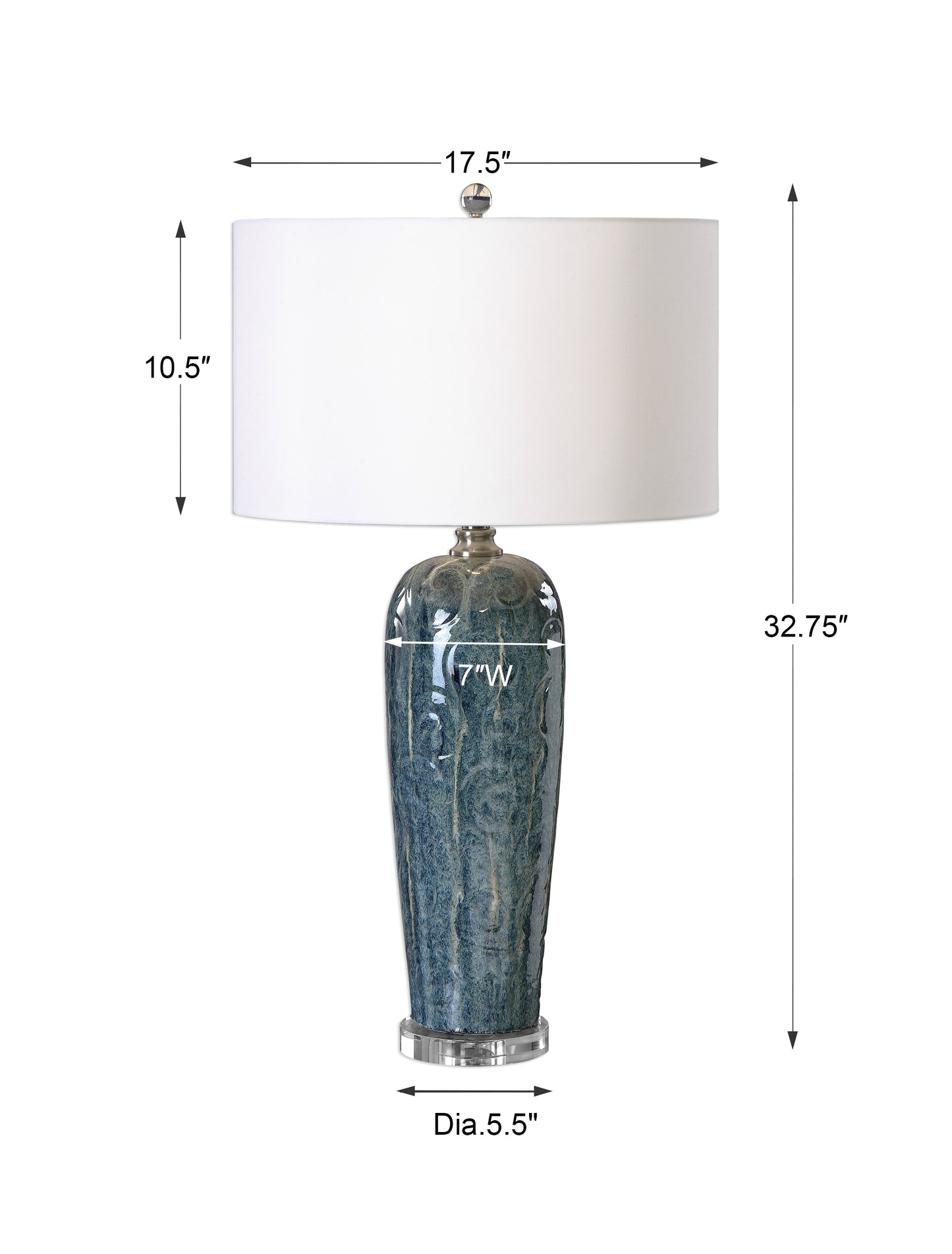 Uttermost Maira Blue Ceramic Table Lamp 27130-1