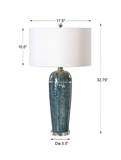 Uttermost Maira Blue Ceramic Table Lamp 27130-1