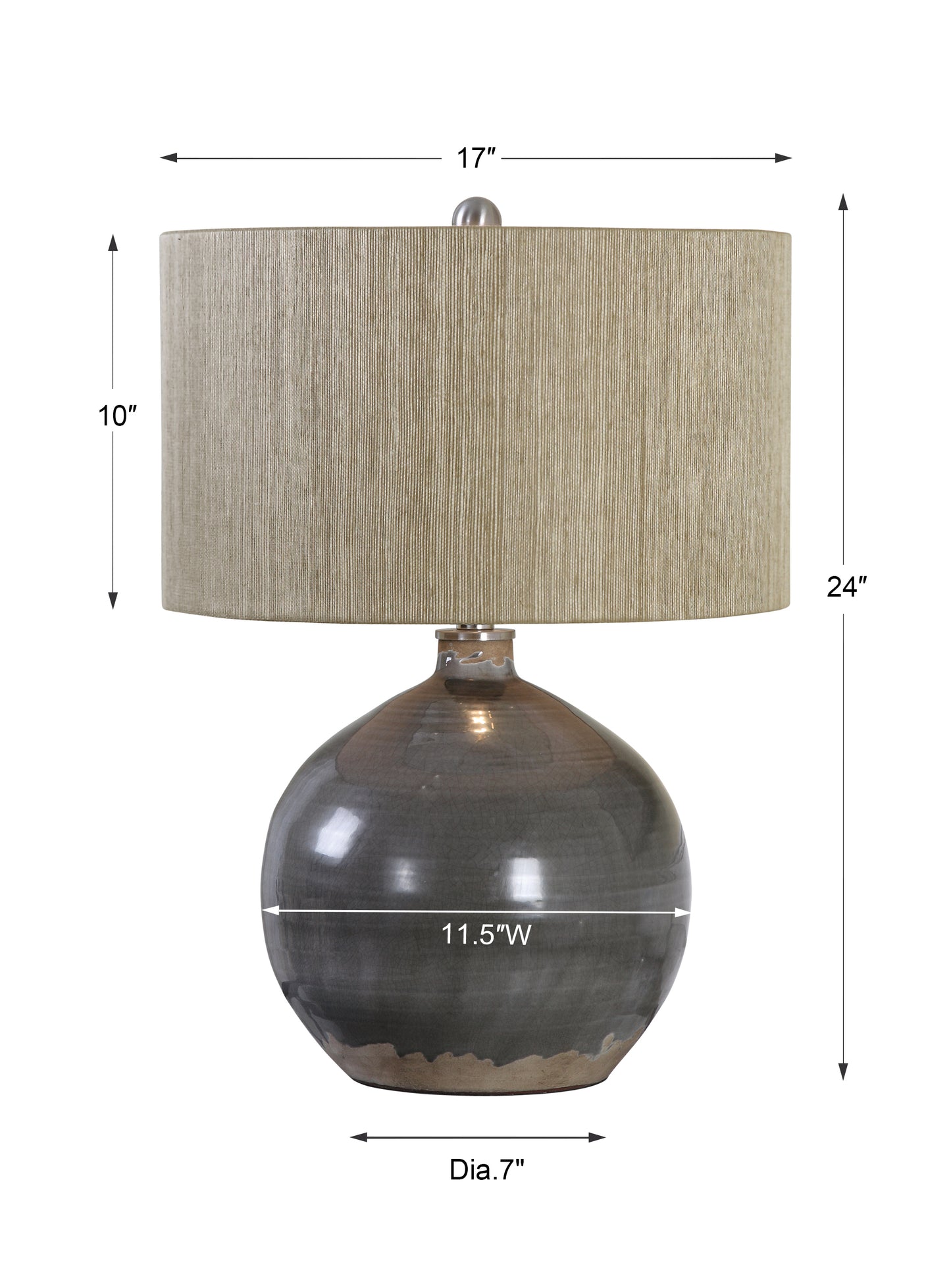 Uttermost Vardenis Gray Ceramic Lamp 27215-1