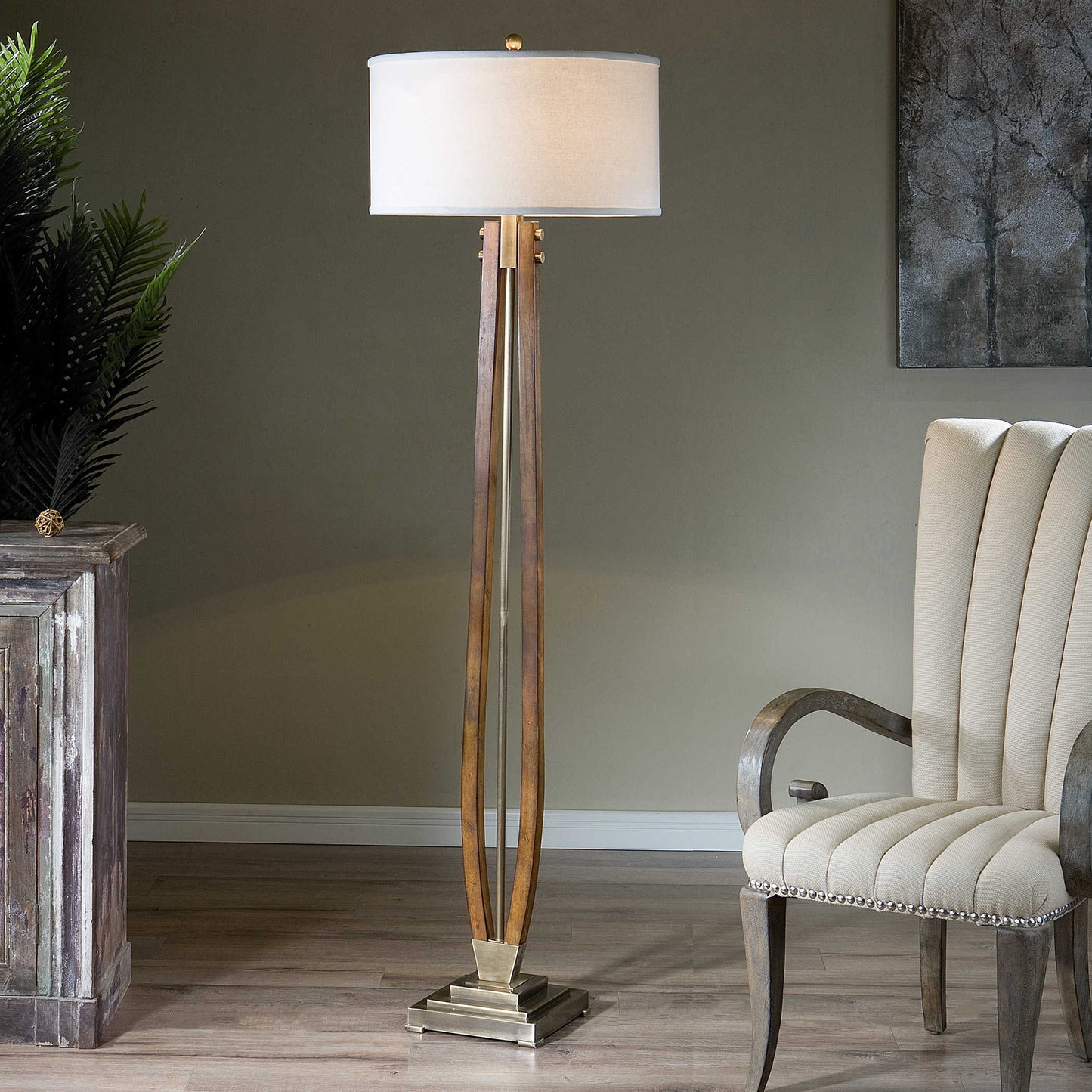 Uttermost Boydton Burnished Wood Floor Lamp 28105