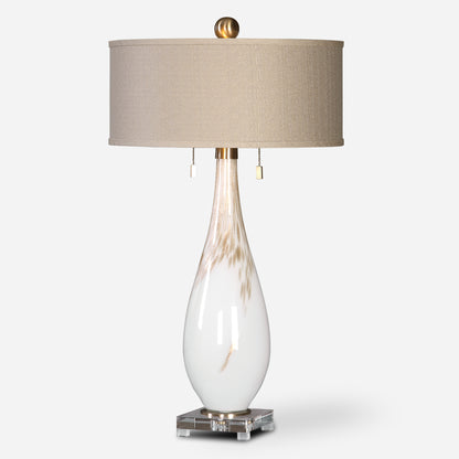 Uttermost Cardoni White Glass Table Lamp 27201