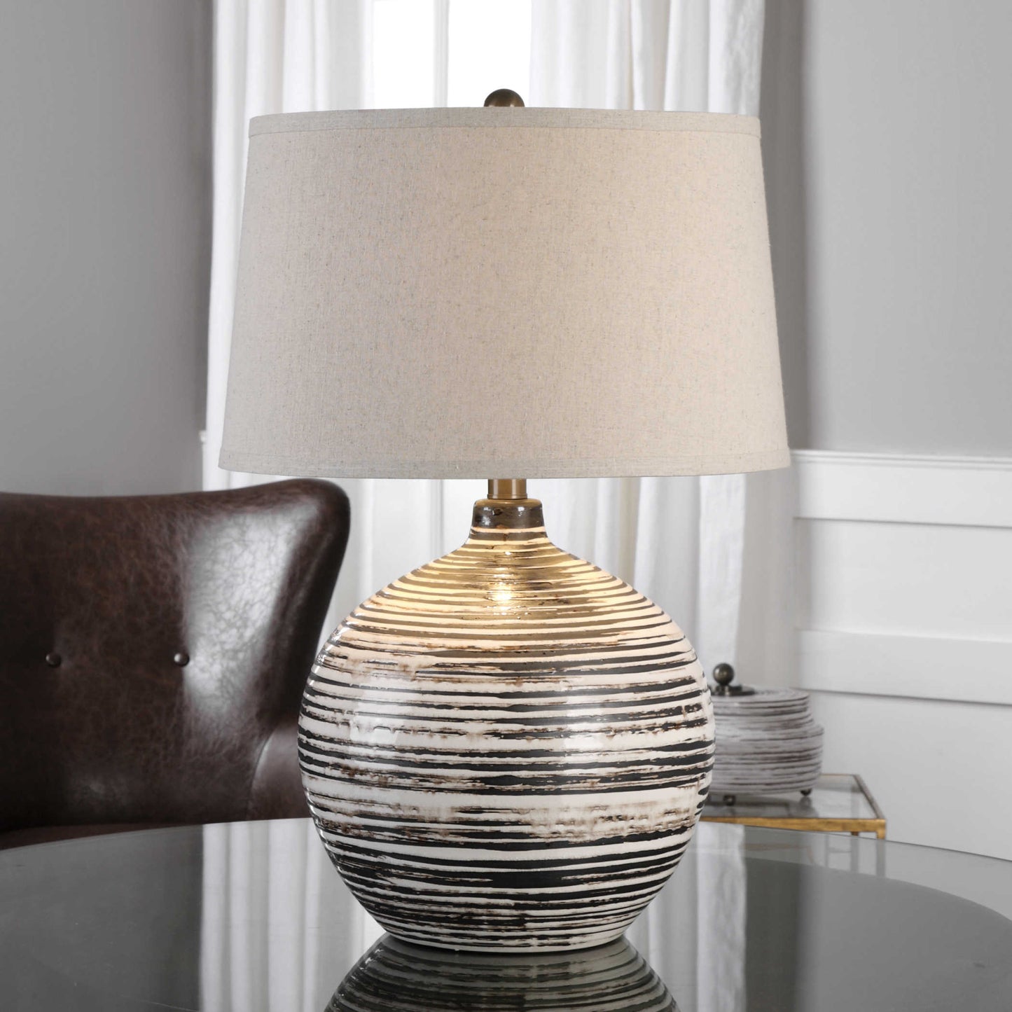 Uttermost Bloxom Mocha Ivory Lamp 27315-1