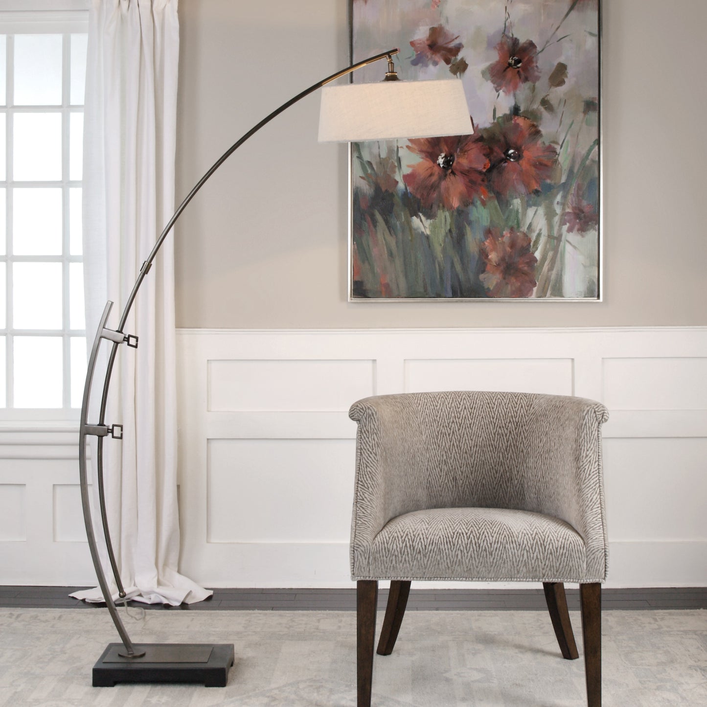 Uttermost Calogero Bronze Arc Floor Lamp 28135-1