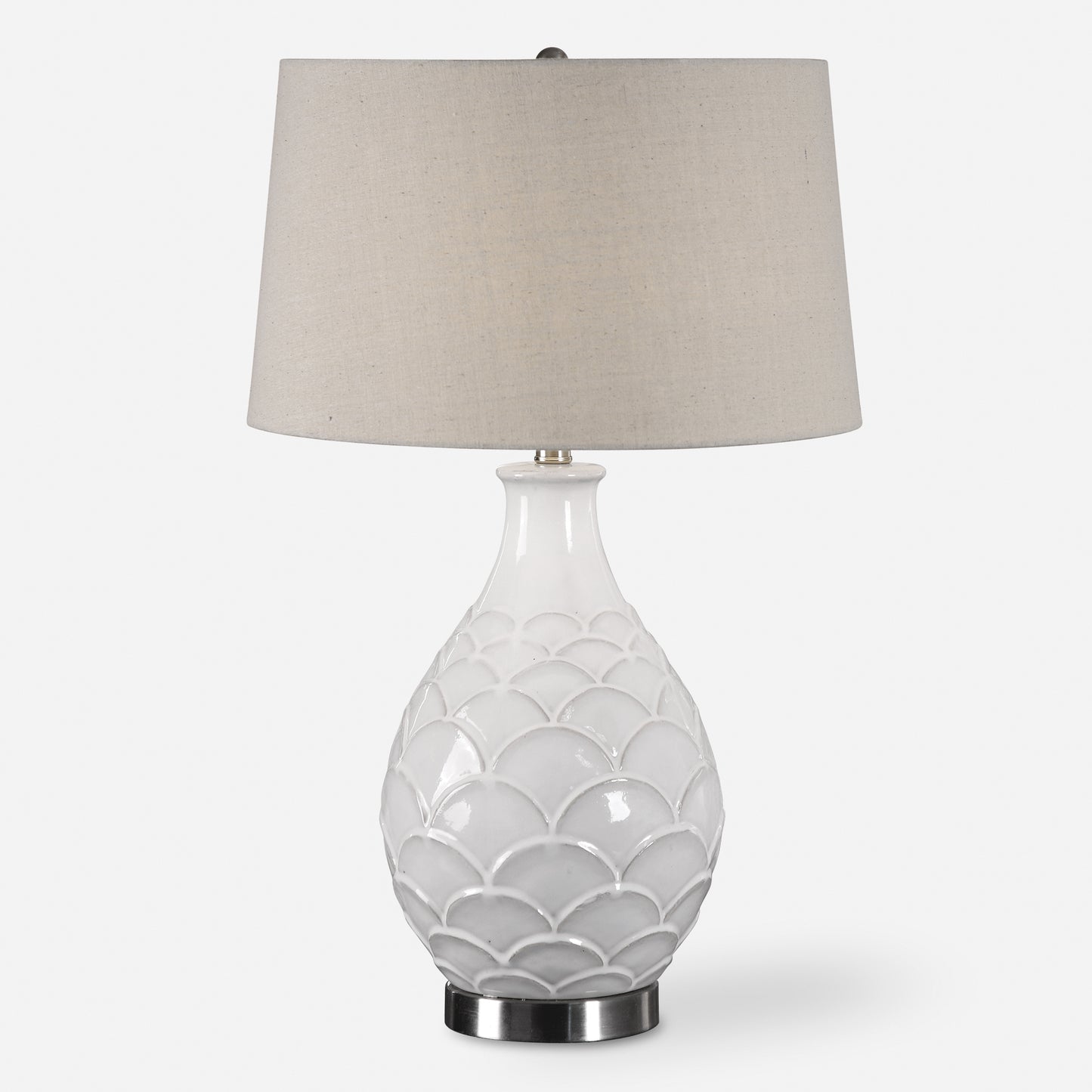 Uttermost Camellia Glossed White Table Lamp 27534-1