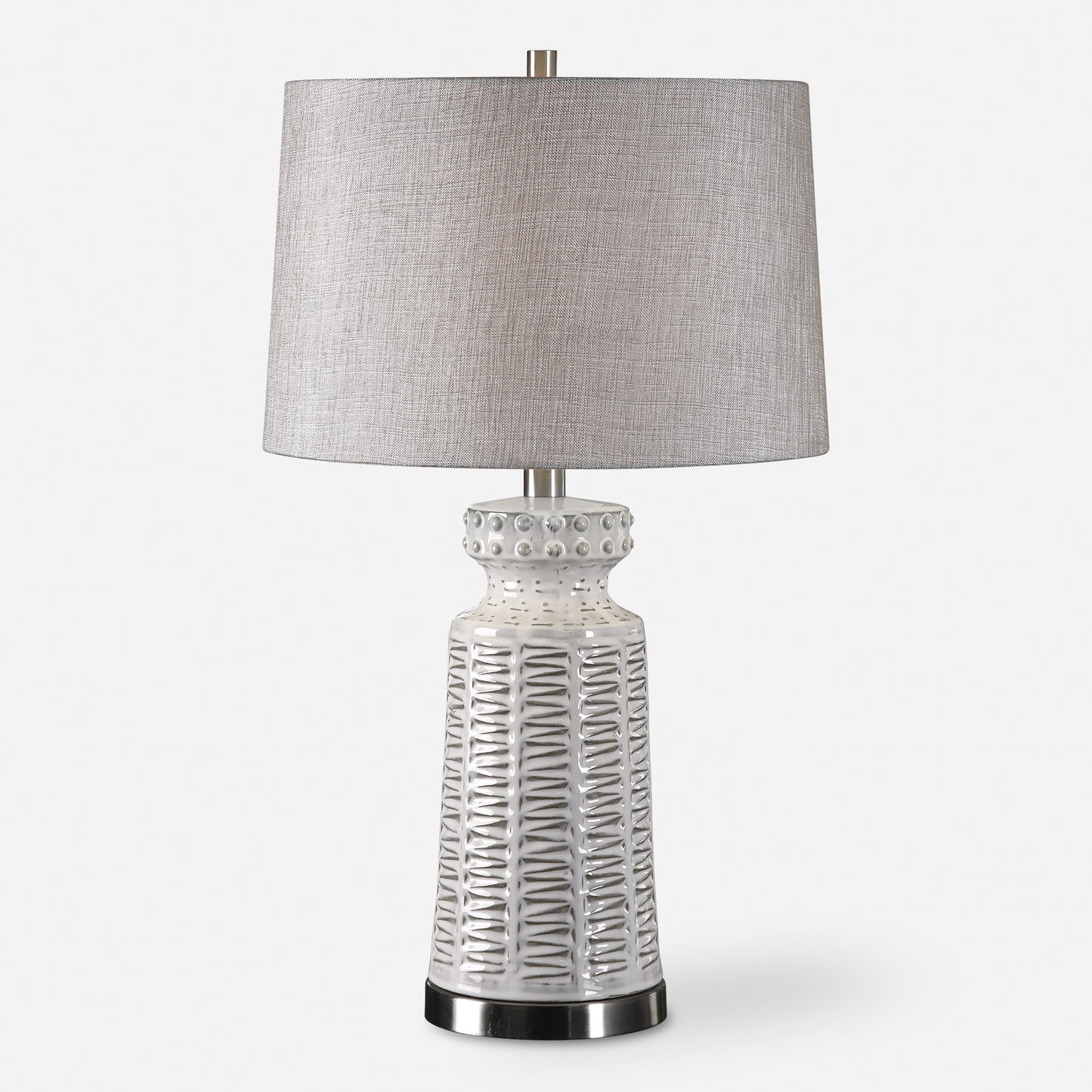 Uttermost Kansa Distressed White Table Lamp 27535-1