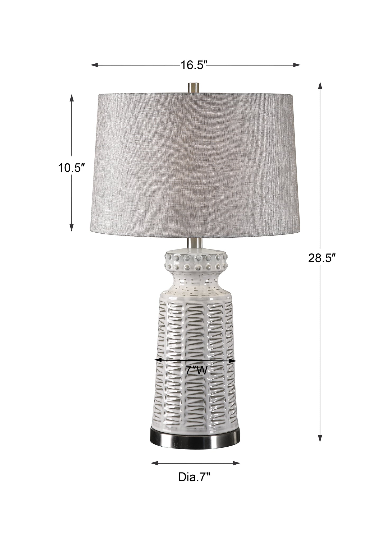 Uttermost Kansa Distressed White Table Lamp 27535-1