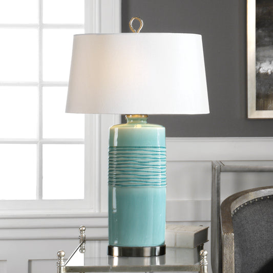 Uttermost Rila Distressed Teal Table Lamp 27569