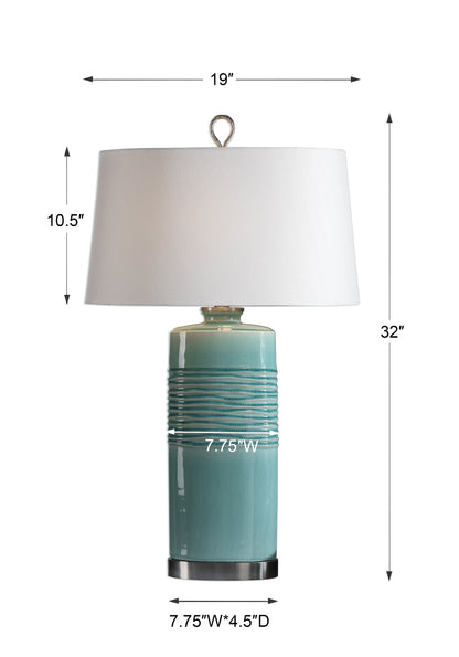 Uttermost Rila Distressed Teal Table Lamp 27569