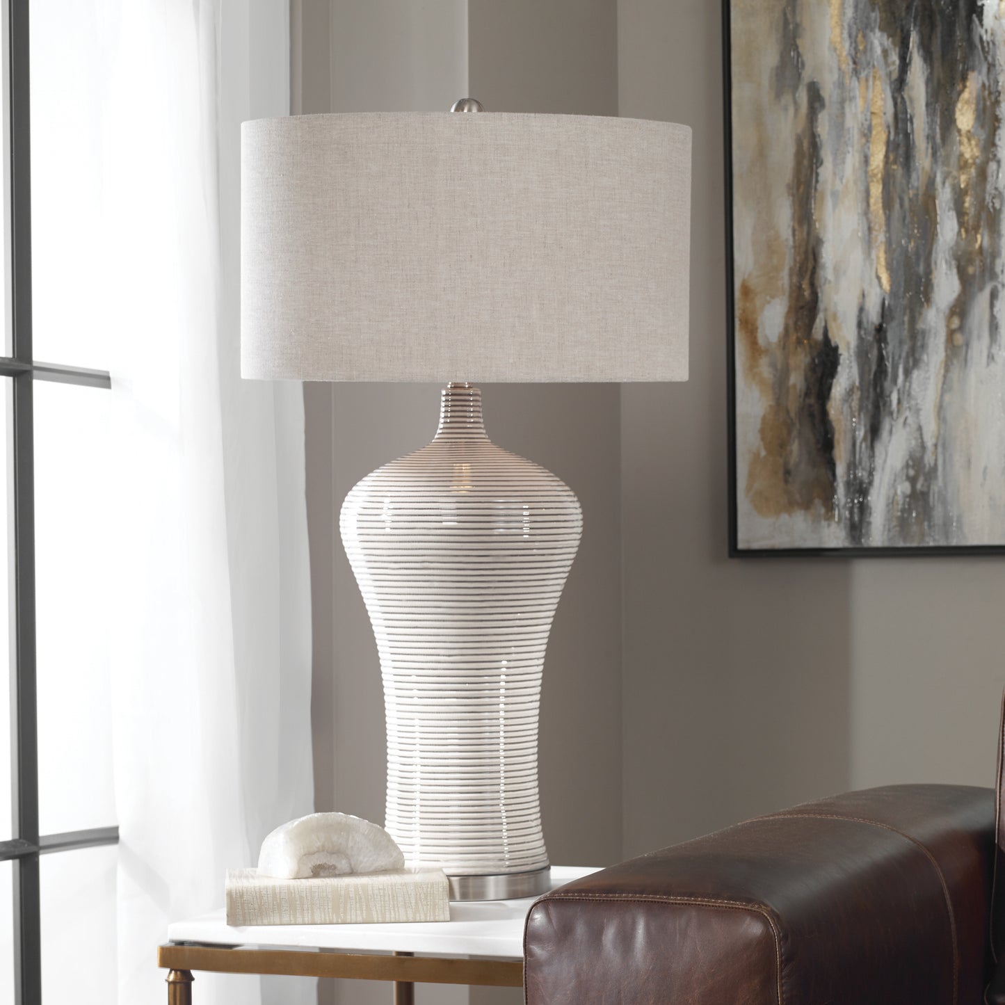 Uttermost Dubrava Light Gray Table Lamp 27570-1