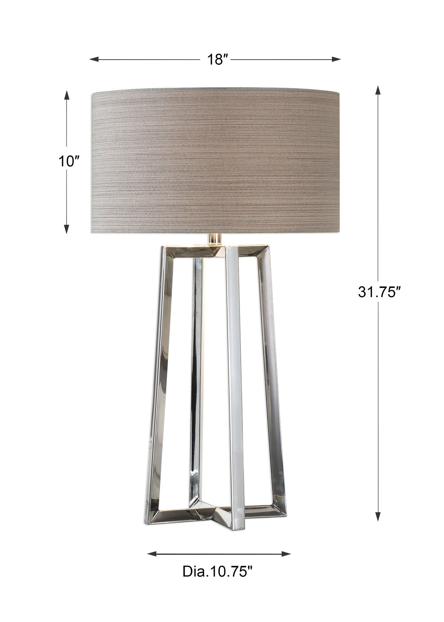 Uttermost Keokee Stainless Steel Table Lamp 27573-1