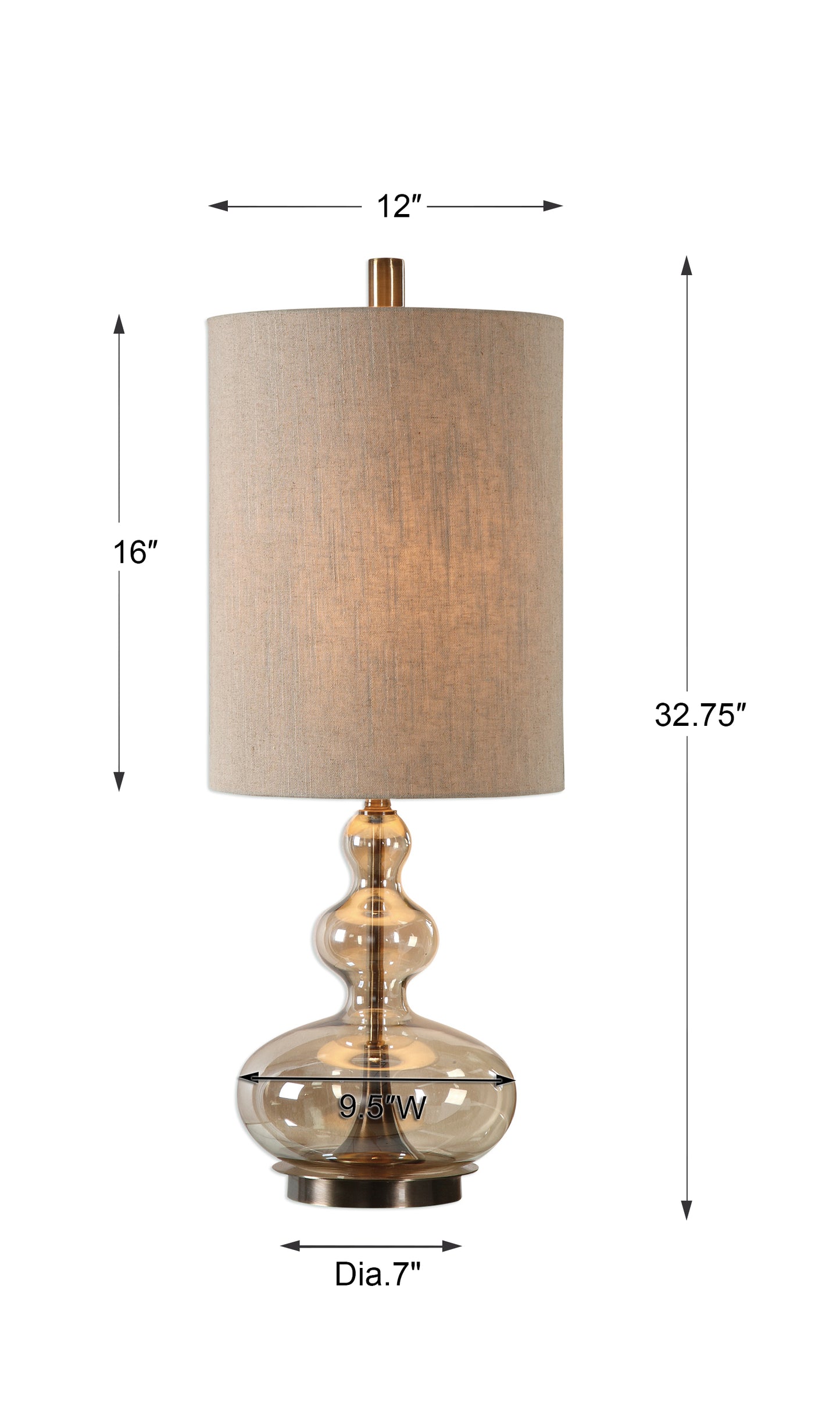 Uttermost Formoso Amber Glass Table Lamp 29538-1