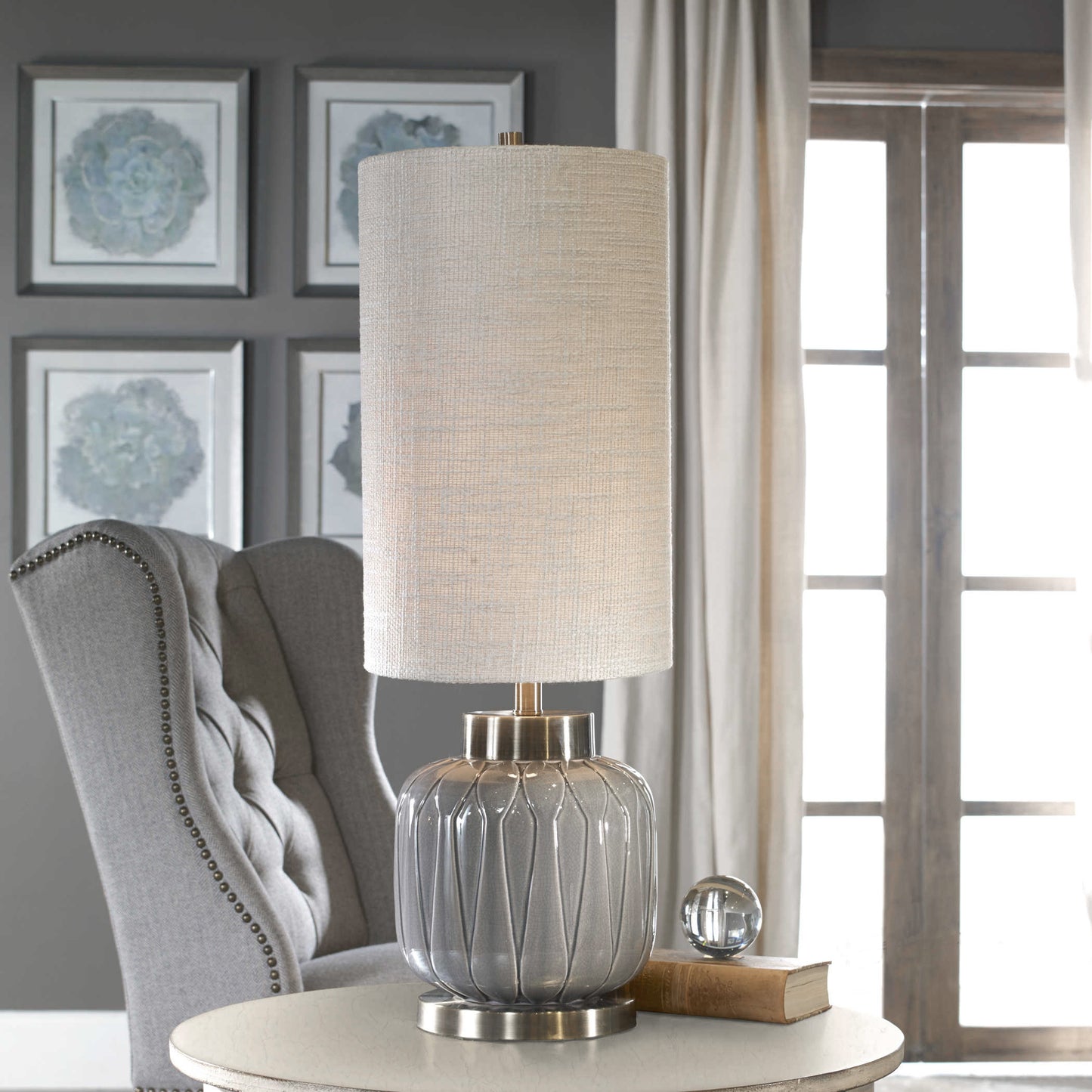 Uttermost Zahlia Aged Gray Ceramic Lamp 29559-1