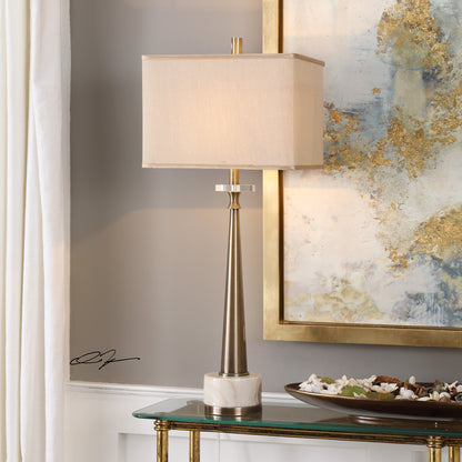 Uttermost Verner Tapered Brass Table Lamp 29616-1