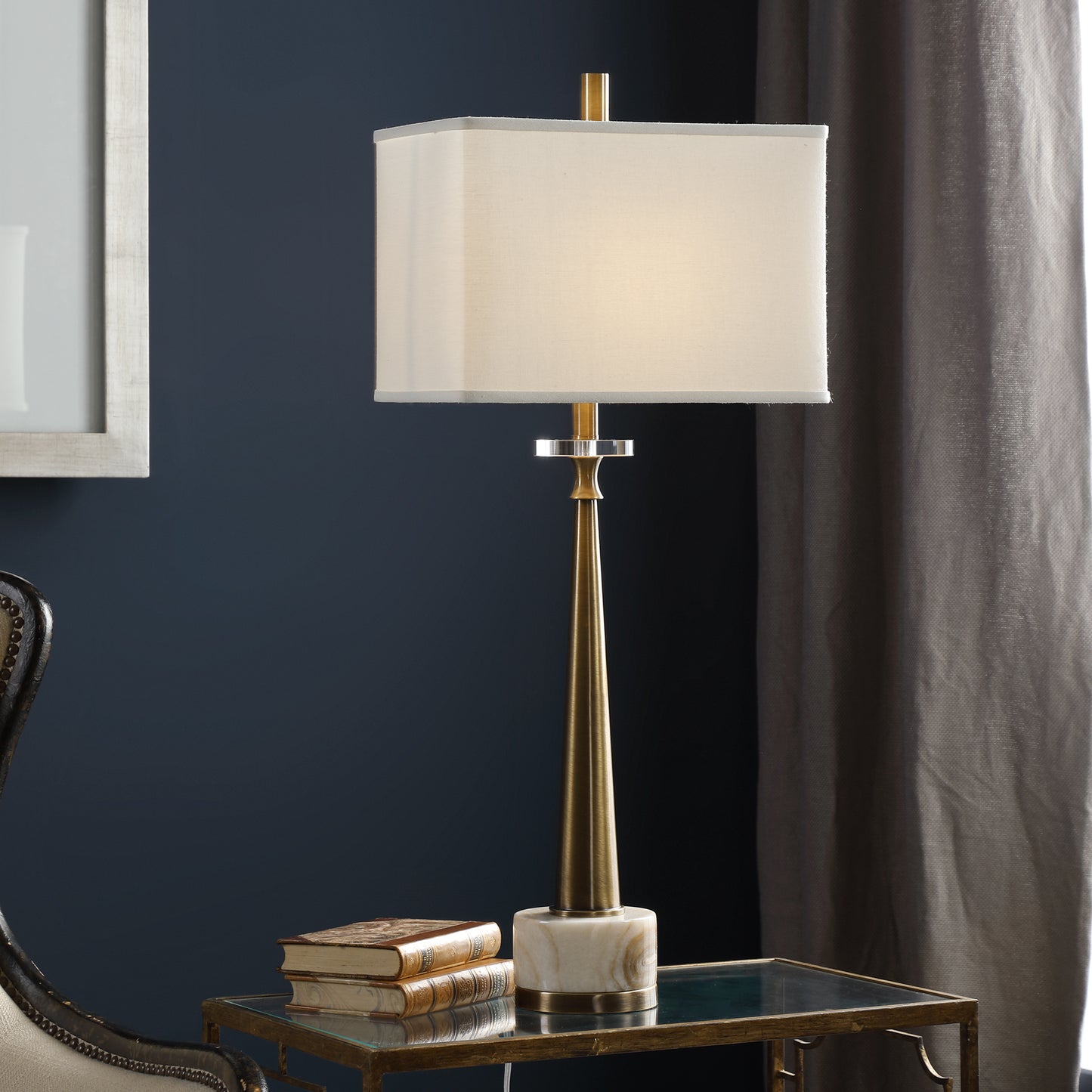 Uttermost Verner Tapered Brass Table Lamp 29616-1