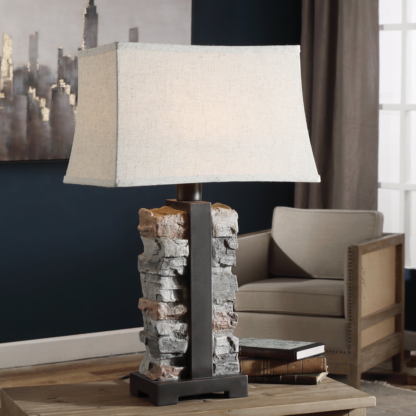 Uttermost Kodiak Stacked Stone Lamp 27806-1