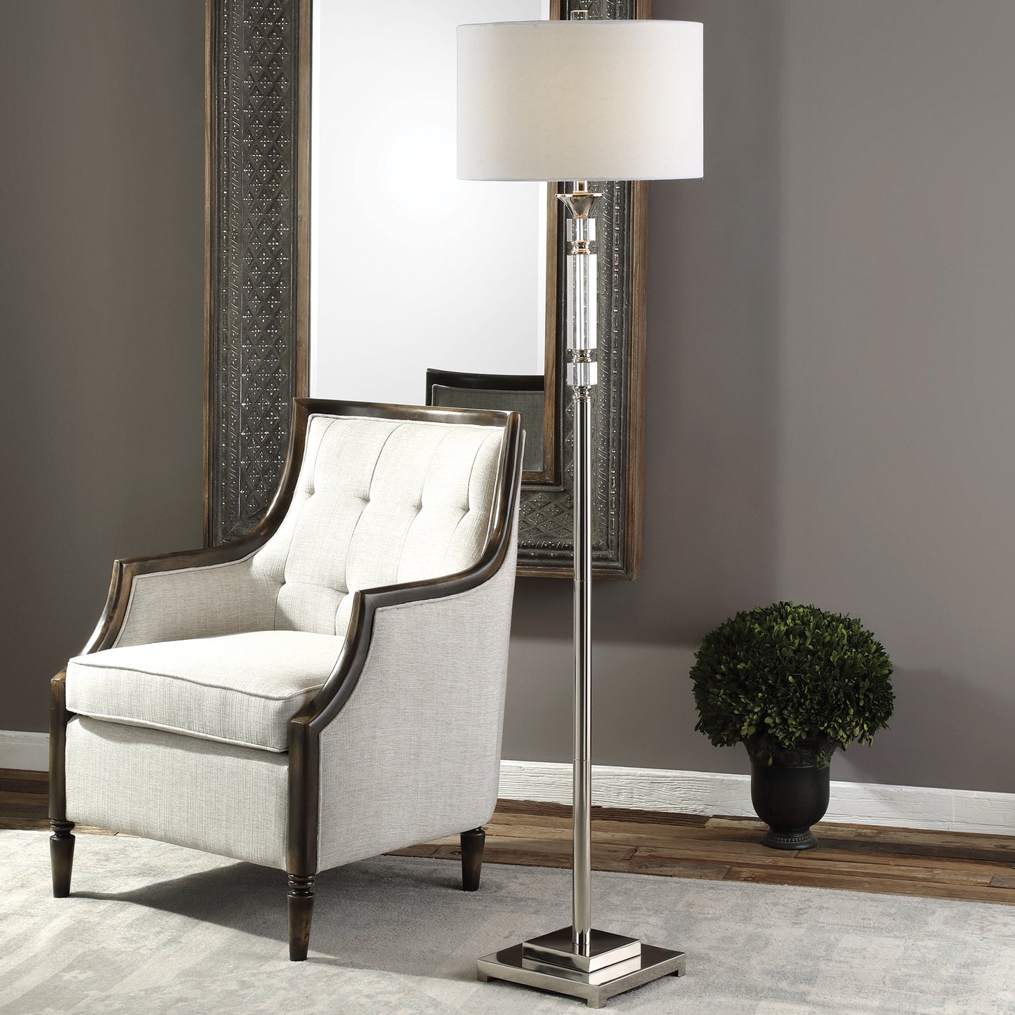 Uttermost Volusia Nickel Floor Lamp 28165-1