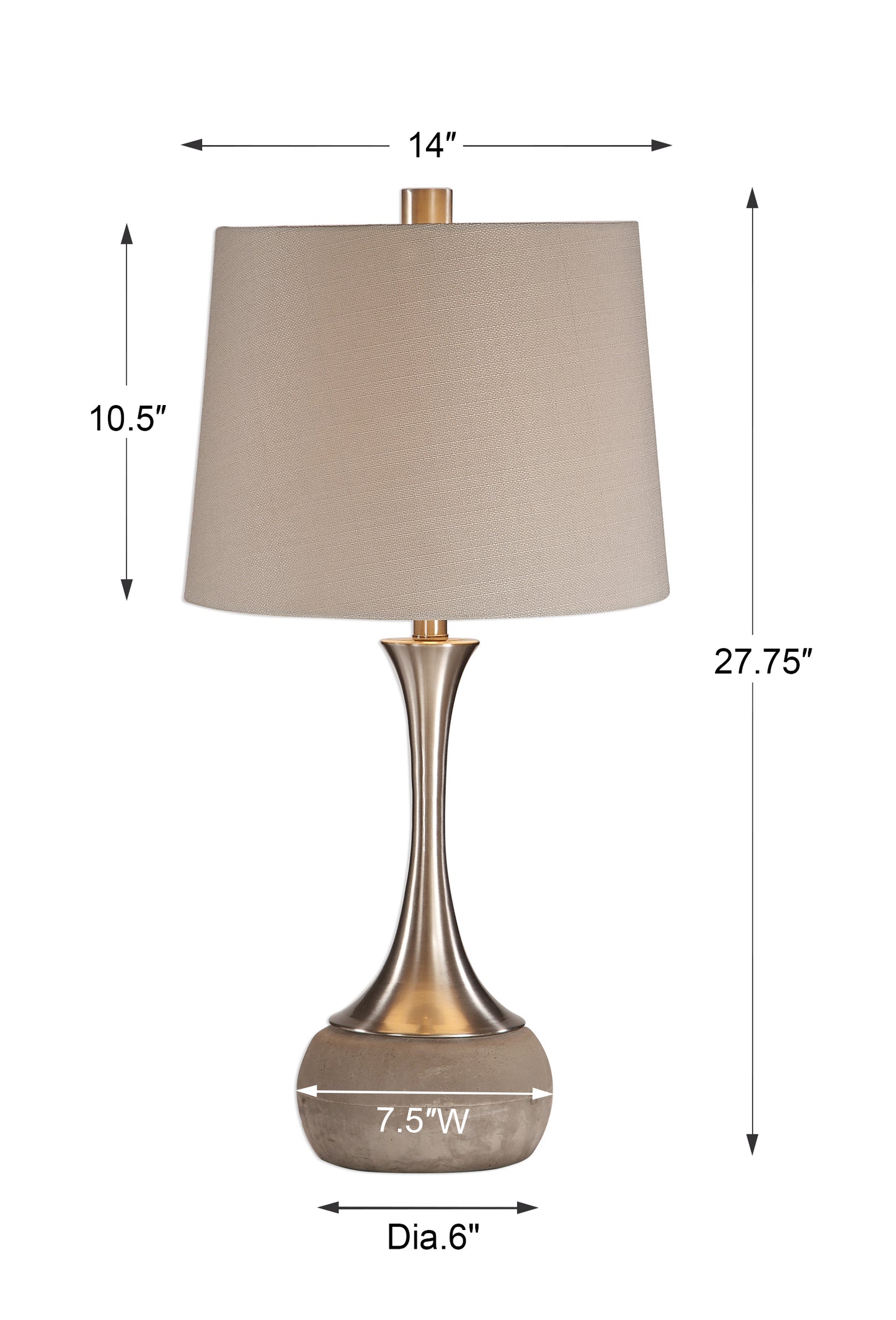 Uttermost Niah Brushed Nickel Lamp 27875-1