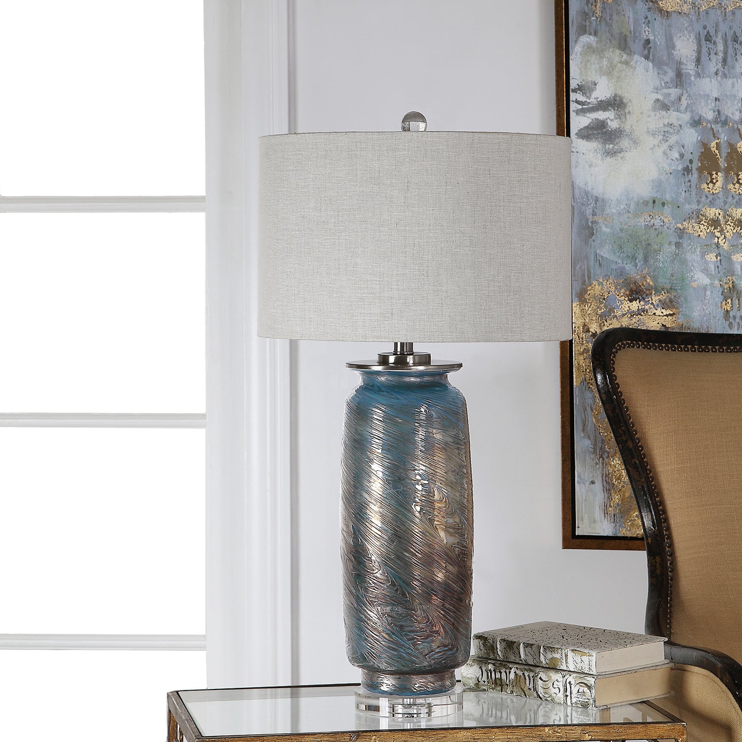 Uttermost Olesya Swirl Glass Table Lamp 27919