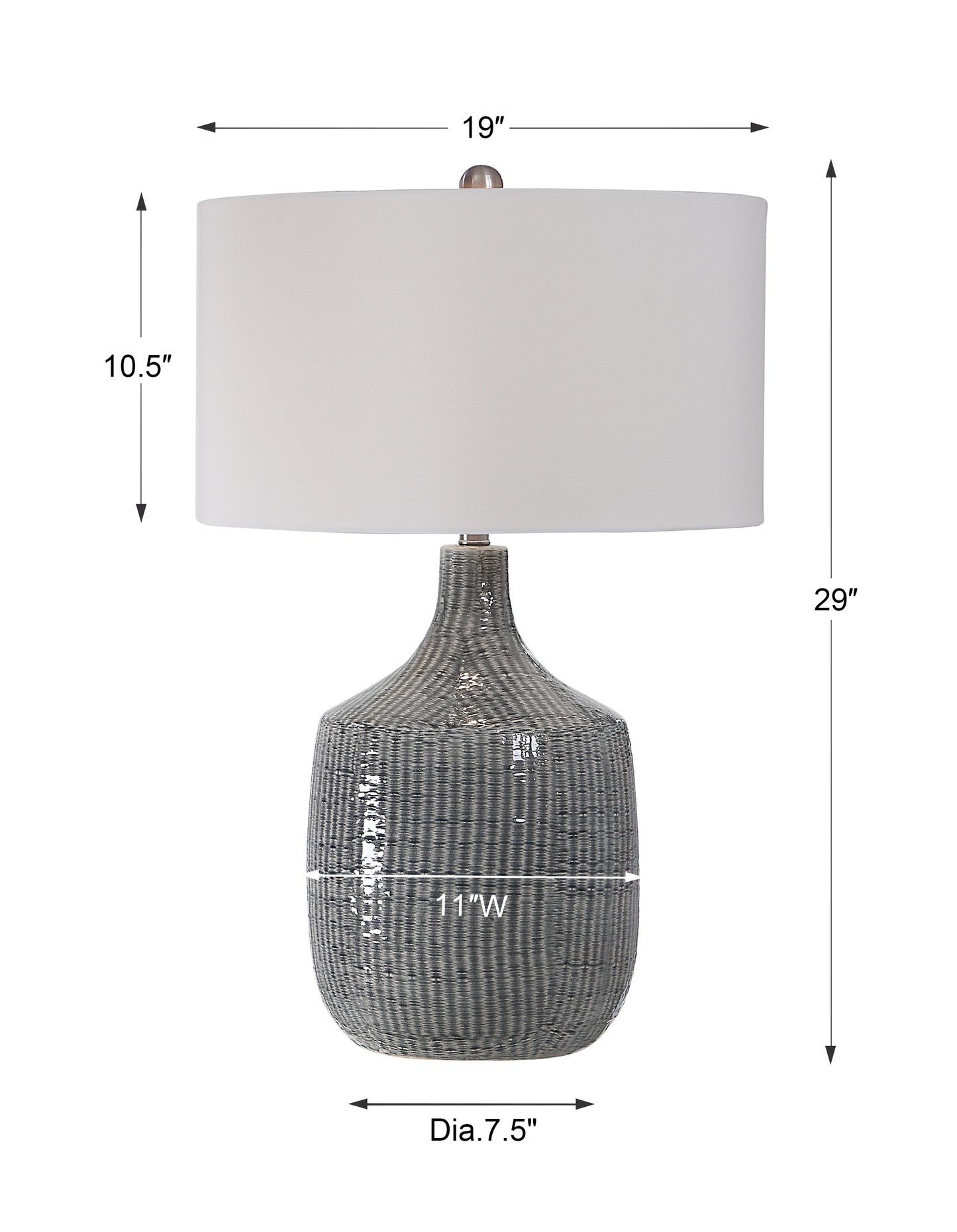 Uttermost Felipe Distressed Gray Table Lamp 27920-1