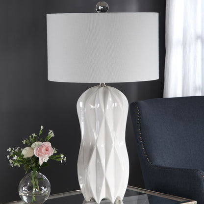 Uttermost Malena Glossy White Table Lamp 26204